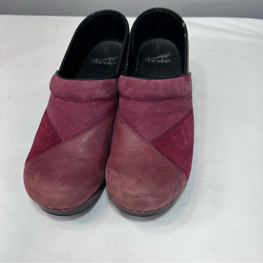 Dansko burgundy patchwork Pro clogs size 38